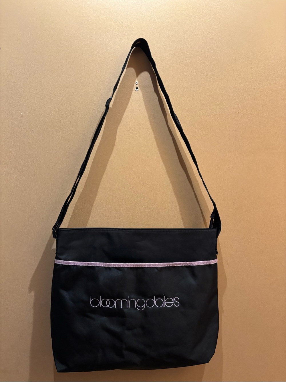 Bloomingdales promotional Nylon tote bag lined adjustable strap zip clos…